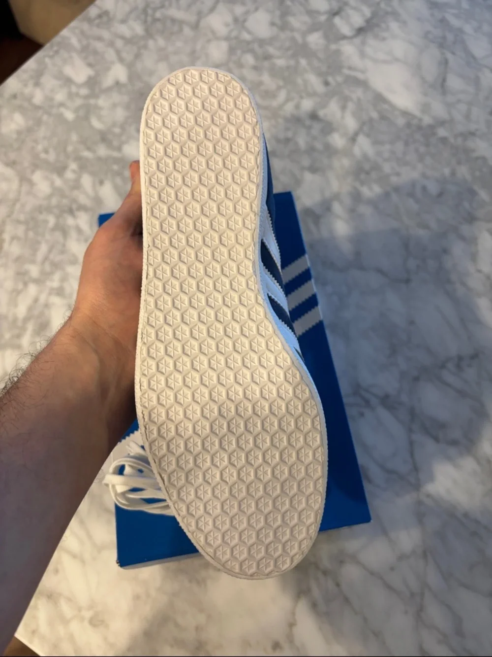 adidas Navy and White Suede Gazelle Sneakers, M9